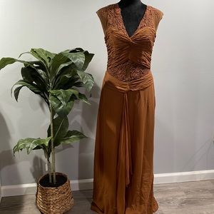 Vintage Issue brown long dress size 8